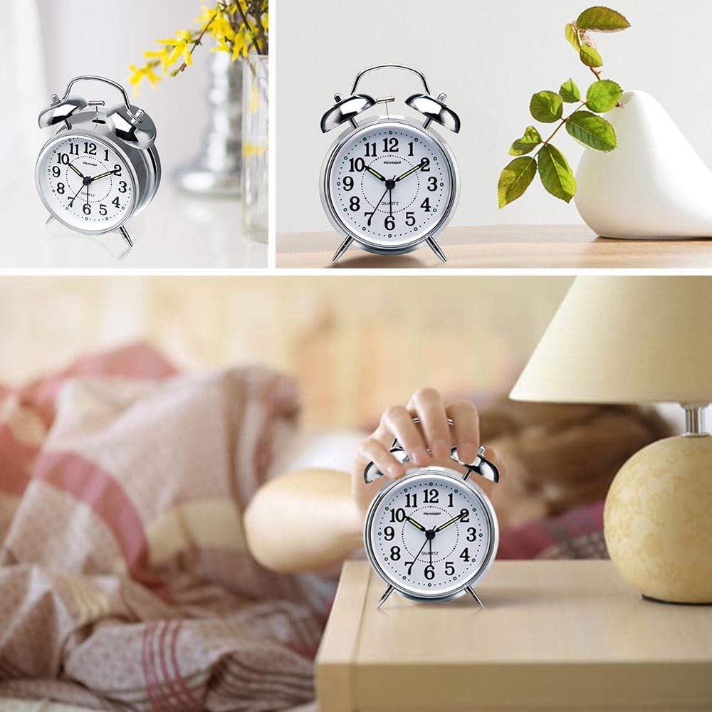 4 Inches Bell Loud Alarm Clock For Heavy Sleepers (chrome Finish)