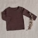 thumbnail image 4 of Laklulu Camiseta de Manga Larga para niños Camiseta de algodón con Cuello Redondo para niños Camisa de Fondo sólido（marrón）,90cm, 4 of 5