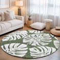 thumbnail image 2 of Round Rugs 4Ft, Dark Green Monstera Deliciosa Round Area Rug Washable Indoor Throw Carpet, Summer Botanical Tropical Soft Non Slip Circle Rug for Kitchen Nursery Room Home Decor Aesthetic, 2 of 8