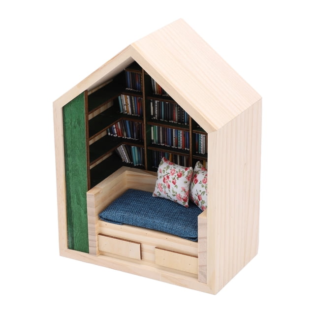 Anxiety Bookshelf, Stress Reliever Home Decor Miniature Bookshelf with Books for Children