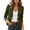 Army Green, variant on Staron Cropped Blazer for Women Notched Lapel Slim Fit Long Sleeve Casual Business Work Suit Jacket Solid V Neck Office Party Outerwear Army Green XXL