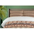thumbnail image 4 of Ambesonne Colorful Duvet Cover Sets, Ethnic Ornament Details, 2-King, Brown Cinnamon Orange, 4 of 7