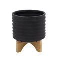 thumbnail image 1 of Sagebrook Home 14485-17 Planteur Texturé de 8 Po avec Support&44; Noir, 1 of 1