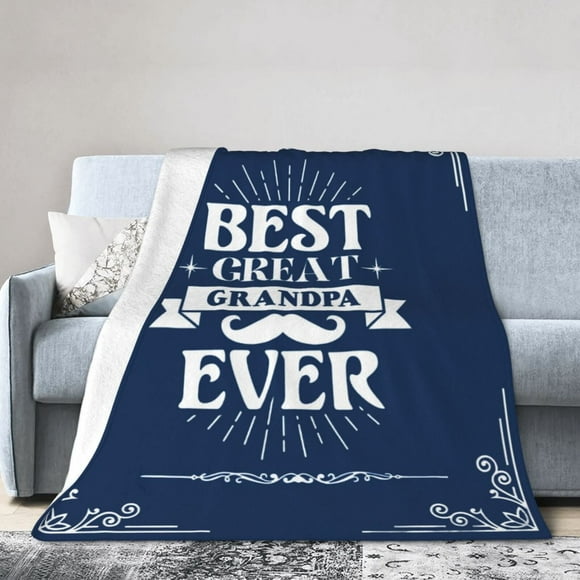 LHSHID Best Great Grandpa Ever Throw Blanket Soft Fuzzy Fleece Blanket For Couch Bed Living Room Decoration 40x50in