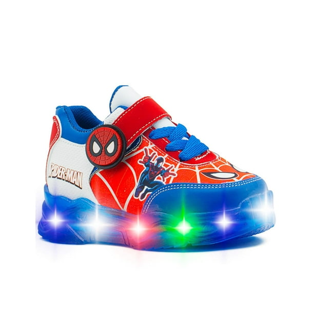 Tenis Con Luces Para Niño Pequeños Pasos Spider-Man azul marino 19