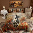 thumbnail image 2 of Erosebridal White Horse Queen Comforter Set, Oil Painting Floral Bedding Comforter Set, 2 of 6
