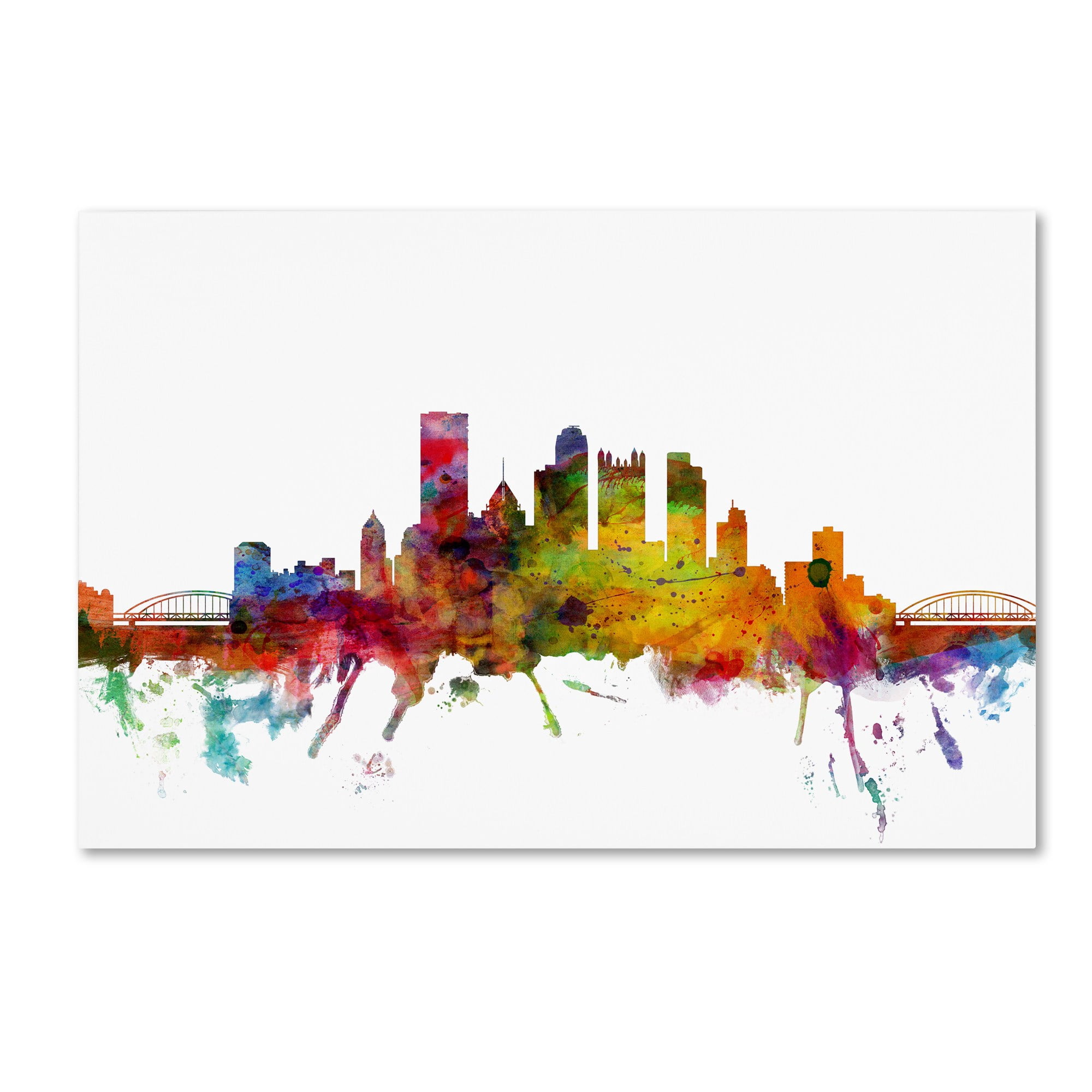 Trademark Fine Art "Pittsburgh Pennsylvania Skyline" Canvas Art by Michael Tompsett