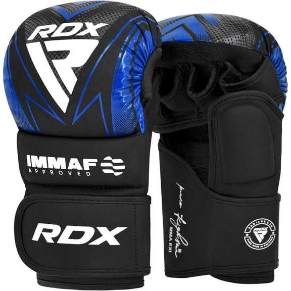 RDX IMMAF Approved Sparring Grappling Gloves, Professional Grade Hybrid Design for Competition Level and Training, Ventilated Open Palm, Adjustable Wrist Straps