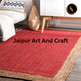 thumbnail image 4 of Jaipur Art And Craft Hand Runner Red Braided Reversible Jute Area Rug for Kitchen (9x12 Sq ft), 4 of 5