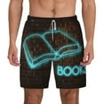 thumbnail image 3 of Uemuo Neon Sign For Books Pattern Mens Swim Trunks Quick Dry Board Shorts with Mesh Lining, Stretch Beach Shorts Quick Dry No-Chafing Board Shorts-XX-Large, 3 of 9