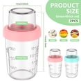 thumbnail image 2 of FUYGRCJ 2 Pack Glass Overnight Oats Containers with Lids, 16oz+4oz Dual-Laryer Pudding Jars with Dry and Wet Separation, Yogurt Parfait Cups for Oatmeal Cereal Nut Fruit, Meal Prep Glass Jars, 2 of 11