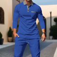 thumbnail image 4 of Men's Waffle Knit Long Sleeve Golf Shirt Contrast Collared T-Shirts Lightweight Breathable Stretch Performance Quick Dry Business Casual Tops with Chest Pocket, 4 of 10