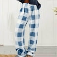 thumbnail image 5 of ZyeKqe Pajama Pants for Women Plus Size Plaid Fuzzy Fleece Sleepwear Pants Flannel Warm Pjs Bottoms Loungewear, 5 of 7