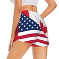 thumbnail image 3 of Bixox Women's USA Canada Flag pattern 2 in 1 Running Shorts - Lightweight Athletic Workout Gym Yoga Shorts Liner with Pockets - X-Large, 3 of 5