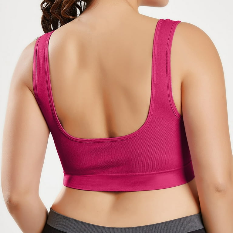 adviicd Sport Bras for Women Women's Deep Plunge Bra Low Cut Push Up Bra  Underwired Convertible Low Back Bra Hot Pink 4X-Large