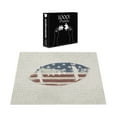 thumbnail image 4 of Ambesonne Sports Jigsaw Puzzle, American Flag Football, Heirloom-Quality Fun Activity for Family Durable Cardboard, 1000 pcs, Cream Blue Red, 4 of 6
