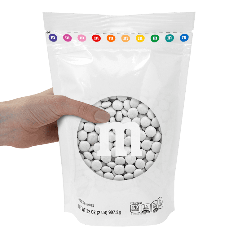 M&M'S WORLD White Milk Chocolate Candy, 2lb Bag, for Celebrations