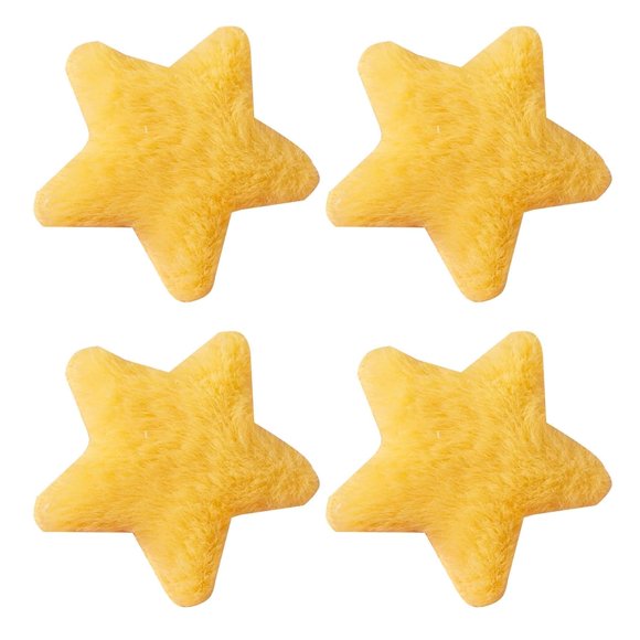 4 horquillas de estrella amarilla, color sólido, esponjoso, suave, antideslizante, decoración para el cabello, portátil, estilo dulce, pentagrama, flequillo, clips, pinzas para el cabello, pinzas para
