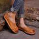 thumbnail image 5 of Zapatos de plataforma de tacón plano casuales de manga cómoda retro de color sólido para mujer Wmkox8yii  FOPL2136, 5 of 9