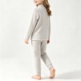 thumbnail image 6 of XRoczxe Kids Thermal Underwear Set, Boys Girls Striped Base Layer Pajamas, Soft Warm Long Sleeve Top & Pants for Winter Sleepwear, 6 of 6