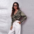 thumbnail image 3 of Fashion Blouse Shirt for Women New Arrival Imitation Silk and Satin Long Sleeve Top Casual Clothing, 3 of 6