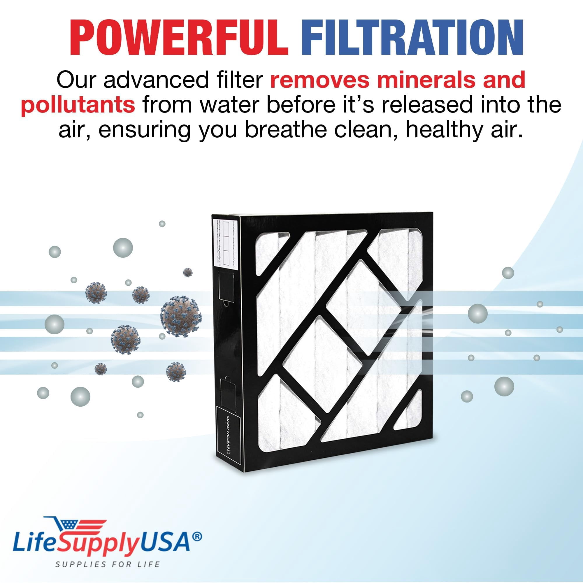 LifeSupplyUSA Air Filter Replacement Compatible with Bionaire 911D Humidifiers C22 C33 W2 W6 W7 W9 W25 W0210 W0305 W0310 W0340 W0840 W2845