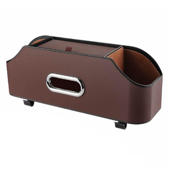 Backseat Car Organizer with 2 Drink Cup Holder - Tissue Holder - Car Seat Hooks for Headrest - Multi-functional Storage for Travel - Perfect for Adults