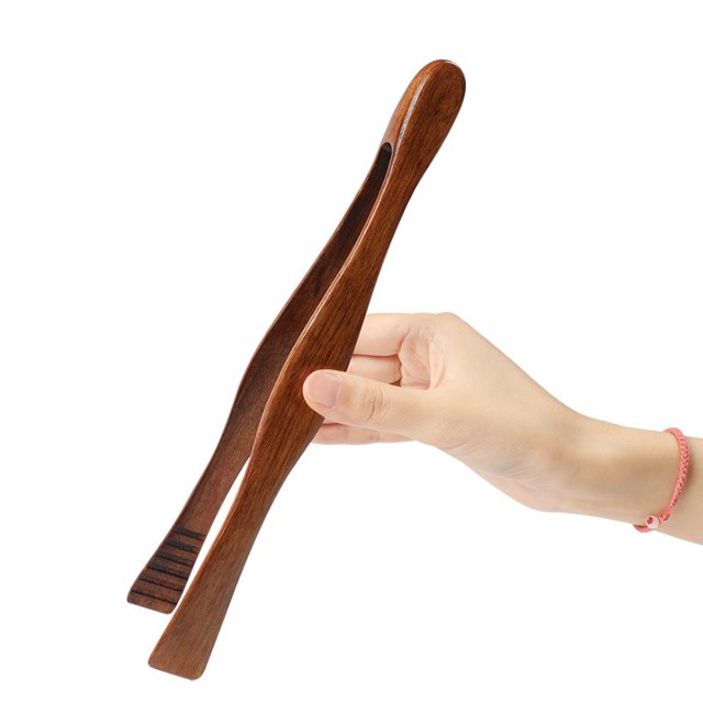 Pinzas de madera para comida, pinzas para barbacoa de buffet con pinzas de cocina para pan y bistec, pinzas para pan horneado en casa de cocina