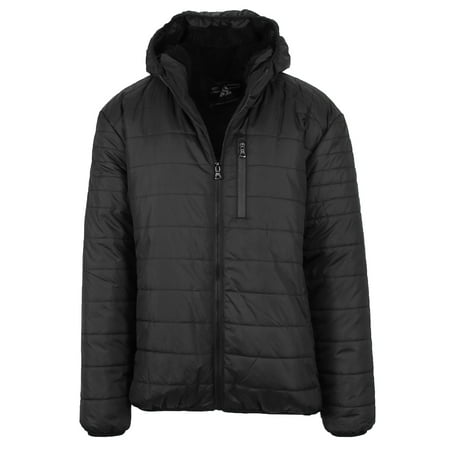 Mens Sherpa-Lined Hooded Puffer Jacket (Sizes  S to 2XL)