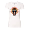 thumbnail image 2 of Flaming Laughing Fierce Clown | Womens Cars and Trucks Slim Fit Junior Tee, White, Small, 2 of 3