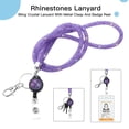 thumbnail image 3 of MINKUROW Bling Lanyard for Women,32.9" Crystal Lanyards with ID Holder Retractable Rhinestone Lanyard for Keys Wallet Phones Glasses Women Gift (Purple,Retractable Badge), 3 of 7