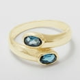 thumbnail image 4 of LBG British Made 9k Yellow Gold Natural London Blue Topaz Womens Band Ring - 33 size options - Size 8.25, 4 of 6