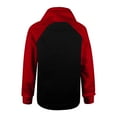 thumbnail image 6 of Color Bloeck Stripe Drawstring Pullover Pile Neck Casual Hoodie Sweatshirt for Women Fuzzy Tunic Outwear Tops with Pocket Red Jacket Coat Women Size Large, 6 of 6