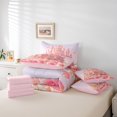 thumbnail image 5 of 7 Piece Pink Floral Bedding Cute Castle Bed in a Bag Kawaii Cartoon Castle Bedding Set with Comforter Princess Themed Decor Bed Set Pink Romantic Themed Sheet Set King Size, 5 of 5