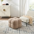 thumbnail image 5 of Zesthouse 20.9″ Wide Square Ottoman, Modern Boucle Footstool, Upholstered Tufted Ottoman Coffee Table, Extra Seating for Living Room Bedroom Entryway, Tan, 5 of 13