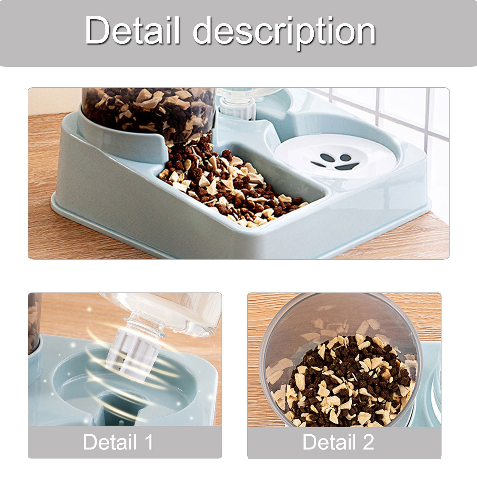 Automatic Dog Bowl Bowls 2 in 1 Pet Feeders with Water Fountain Feeder and Waterer Container Supplies