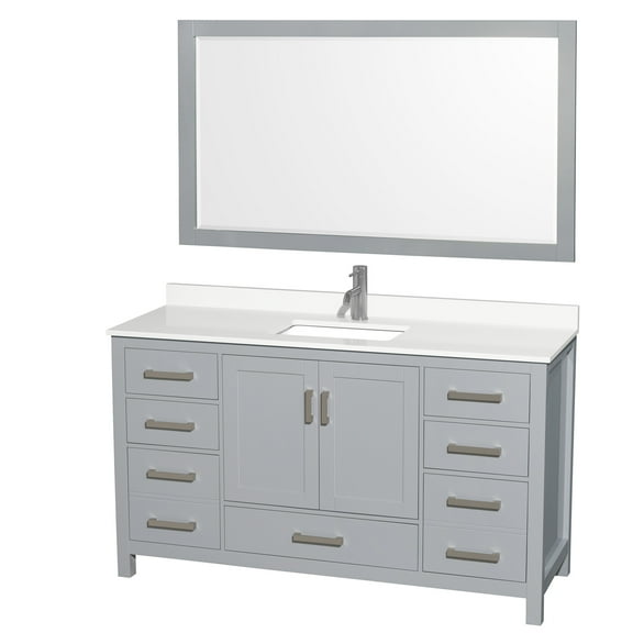 Wyndham Collection Wcs141460s-Qtz-Unsm58 Sheffield 60" Free Standing Single Basin Vanity
