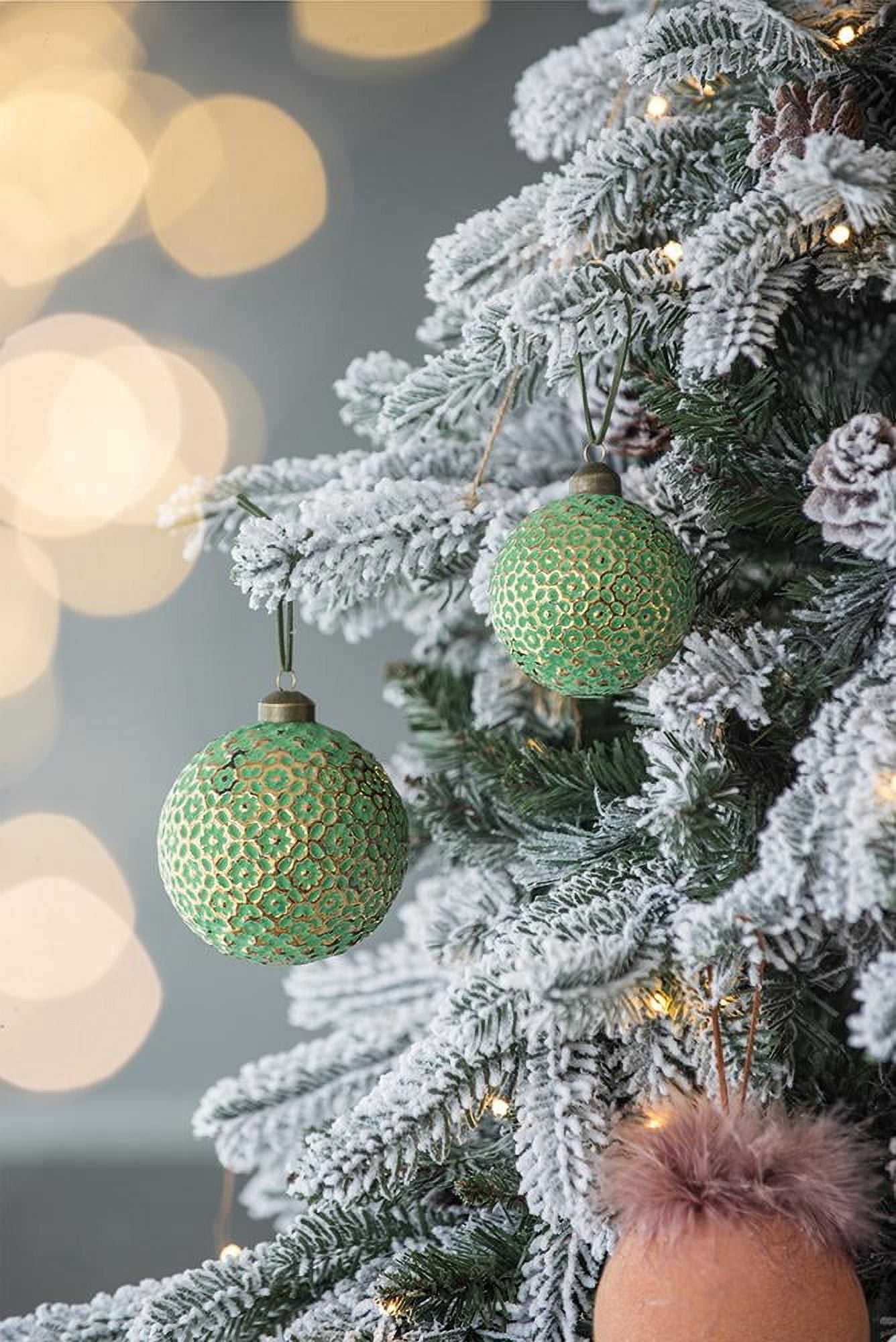 Set of 12 Glass Christmas Ball Ornaments with Painting Design by Riccardo Tree Decor