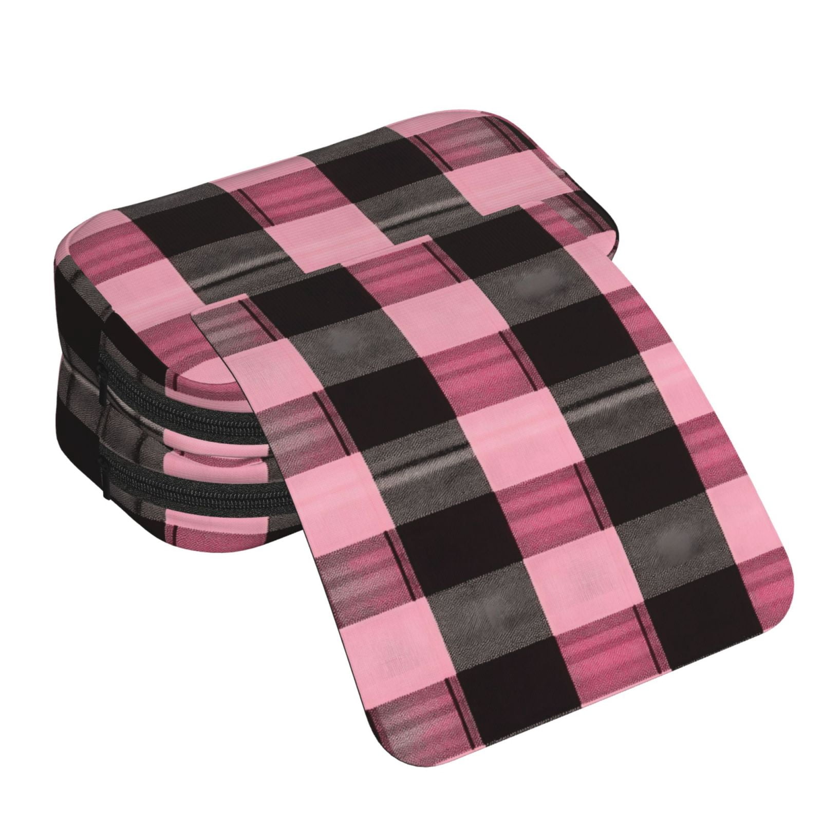 Large-Capacity Flip-Top Double-Layer Pencil Case, Multi-Functional Pocket Pen Case, Durable Stationery Organizer Hotpink Buffalo Plaid Check Tartan Scotland_4
