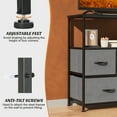 thumbnail image 6 of CONCETTA TV Stand Dresser with 5 Fabric Drawers and Open Shelving, Multi-functional Storage Unit Fits TV up to 45 inches for Bedroom Living Room Hallway, Gray, 6 of 8