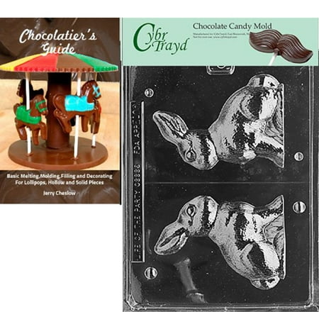 Easter Bunny Molds Cybrtrayd 3D 5-Inch Bunny Easter Chocolate Candy Mold with Our Chocolatier's Guide Instructions Manual ()