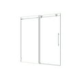 thumbnail image 5 of 60X76'' Brushed Nickel Frameless Shower Door, Bathroom Sliding Shower Door with 304 Stainless Steel Pulleys & Adjustable Soft Closing Function, 5 of 9