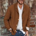 thumbnail image 4 of Camisas De Vestir Para Hombre 5xl Camisa de algodón de color sólido informal de moda para hombre Solapa suelta Manga larga Ocio Transpirable Todo superior con botón (Brown, XXL), 4 of 5