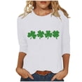 thumbnail image 2 of St. Patricks Day Ladies' St. Patricks Day Printed Round Neck Three Quarter Sleeve 3/4 Sleeve T-Shirt Loose Top, 2 of 6