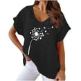 thumbnail image 1 of Birdeem T-Shirts à Imprimé à Col en V pour Femmes Mode Confortables Chemisiers Hauts pour Femme, 1 of 6