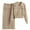 Khaki, variant on Kaemgyyd Women's 2 Piece Skirts Long Sleeve Button down Lapel Neck Cardigan and Elegant High Waist Midi Business Skirt Suit Set