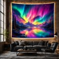 thumbnail image 6 of Mountain Lake Hyper with Nocturnal Flowing Aurora Borealis, Mystical Fantasy for Space Lovers, Galaxy Room Decor, Housewarming Gift, Tapestry Wall Hanging for Bedroom and Dorm, 6 of 7