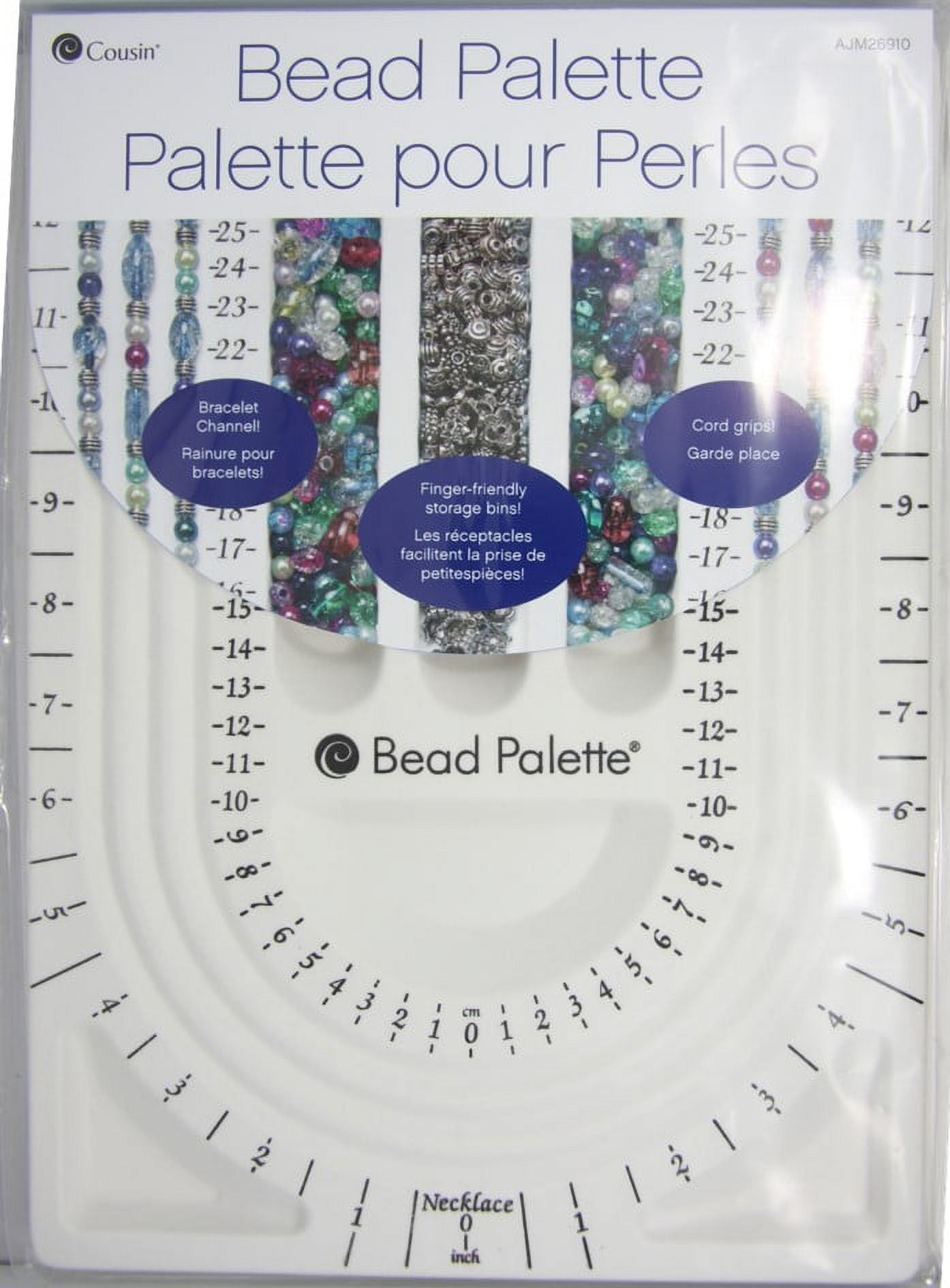 The Beadsmith Elements Bracelet & Anklet Design Bead Board – 10.75 x 13.75 Inches – Removable Transparent Cover – Flocked Surface, Multiple Channels