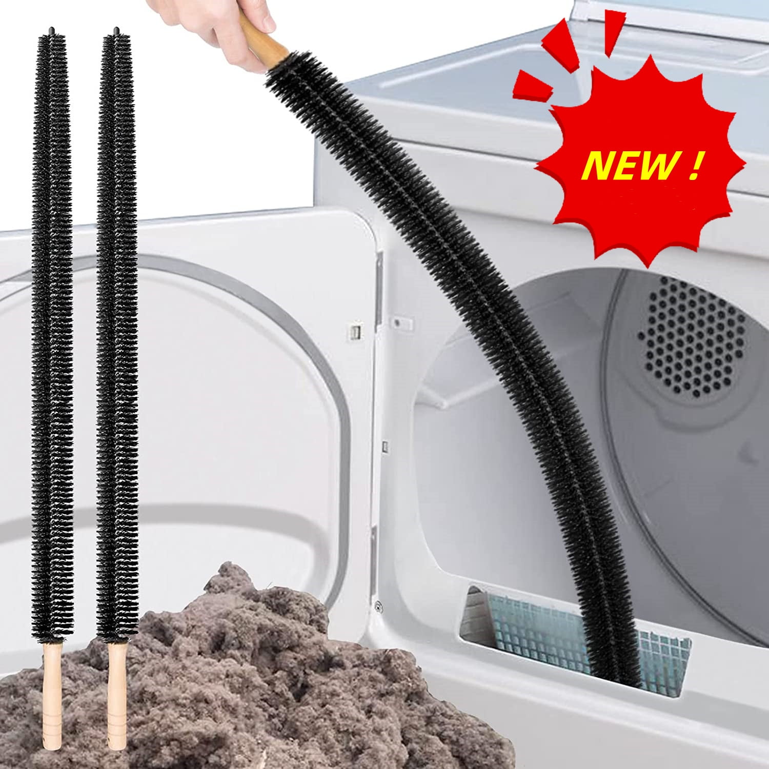 Sealegend 2 Pieces Dryer Vent Cleaning Kit Lint Brush Dryer Vent Cleaner Kit Cleaning Long Brush