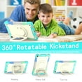 thumbnail image 5 of Rugged Kids Case for Lenovo Tab M10 Plus 3rd Gen 10.6 inch (2022), Heavy Duty Shockproof 360°Swivel Ring Stand Handle Case Cover for Lenovo Tab M10 Plus 3rd Gen 10.6 inch (2022), S-colorful+green, 5 of 7
